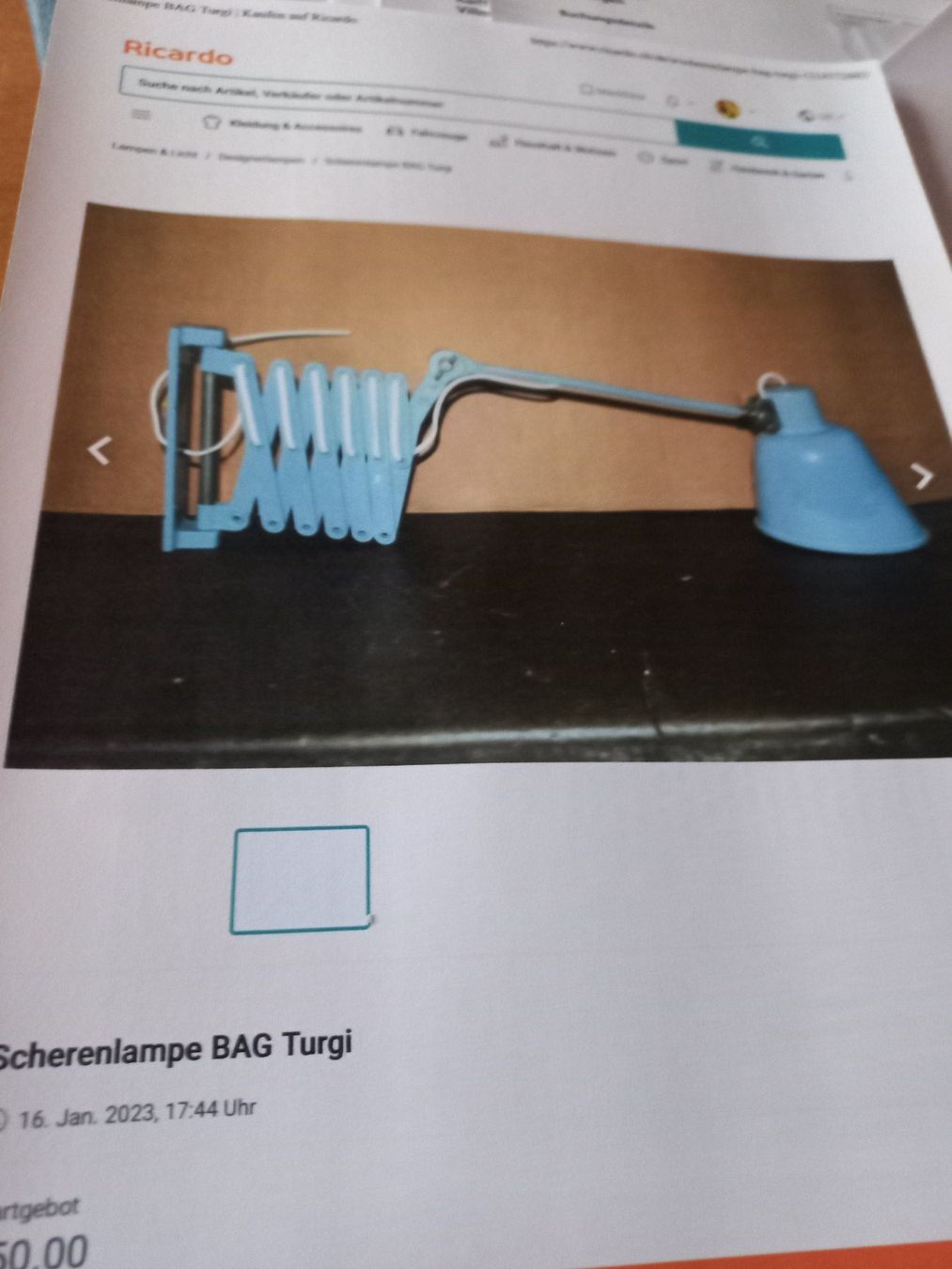 Lampade: BAG TURGI Scherenlampe – Usato da Ammerswil AG venduto da savinir 8
