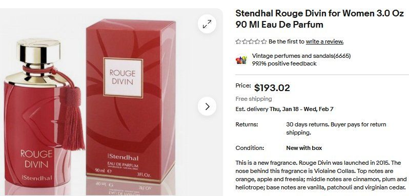 Profumi & Eau de Toilette: Stendhal Rouge Divin EdP 90ml – Nuovo e nell'imballaggio originale da Collonges venduto da arashee 1