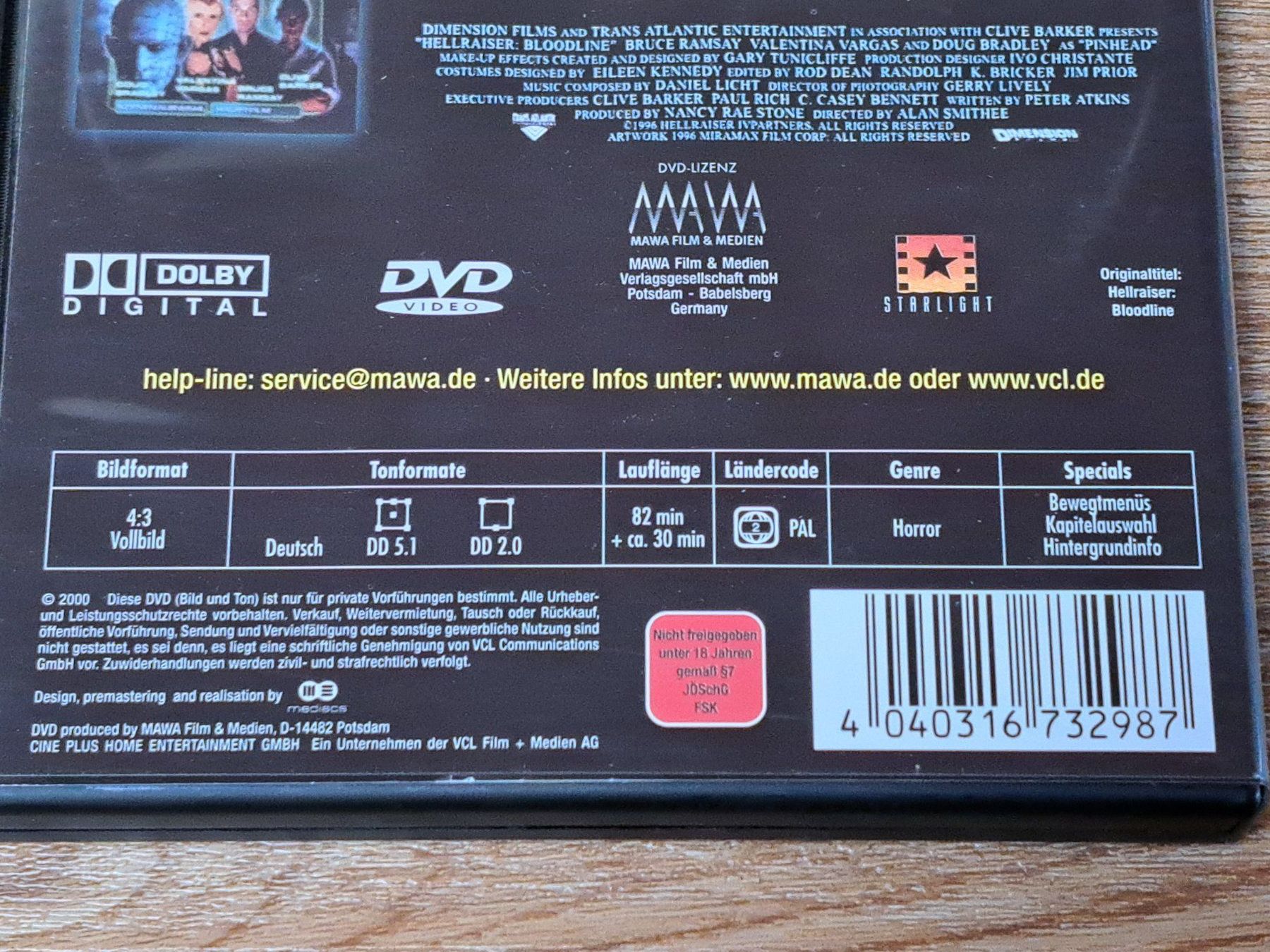Tutti i DVDs: DVD Clive barker präsentiert Hellraiser IV – Usato da Unterseen venduto da Kanica 3