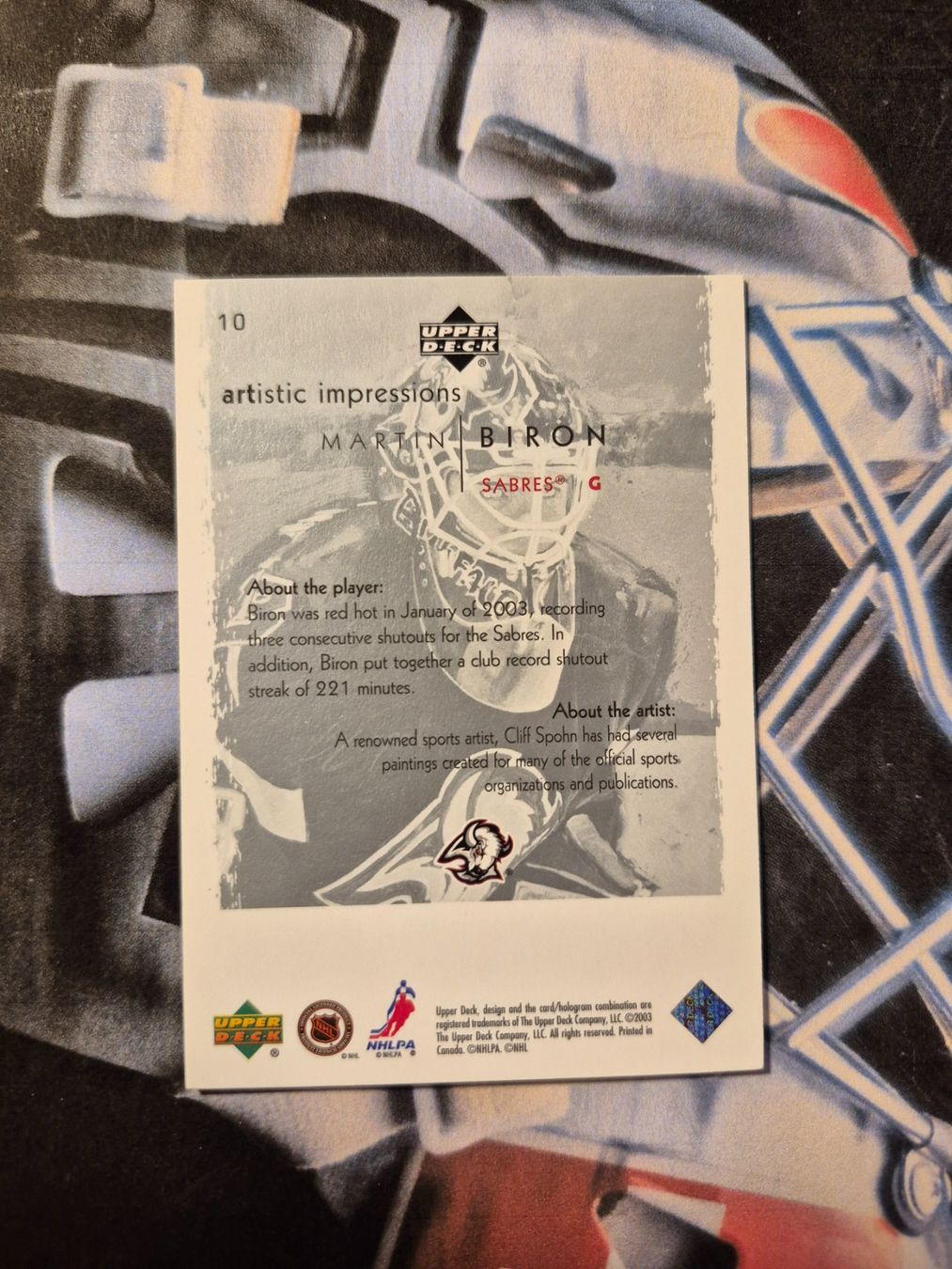NHL Sammelbilder & Trading cards: NHL Martin Biron Buffalo Sabres – Gebraucht aus Treiten von Sauber73 1