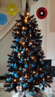 Set / Weihnachtsbaum, künstlich, schwarz / mit div. Zubehör