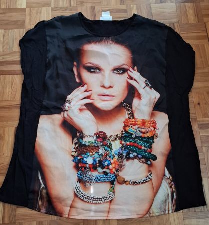 T-shirt femme noir neuf/T-Shirt schwarz neu
