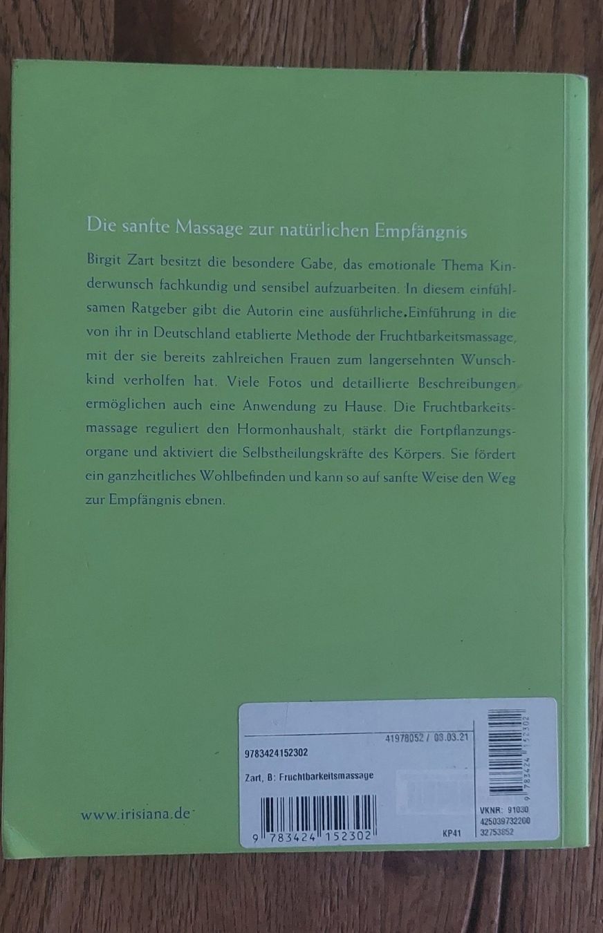 Libri: Die Fruchtbarkeitsmassage von Birgit Zart – Usato da Aarau Rohr venduto da meeruisland 1