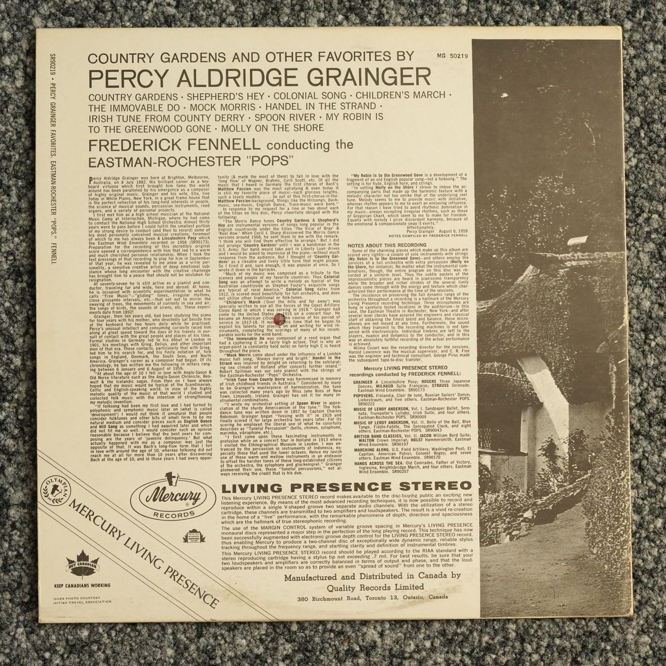 Schallplatten: Mercury SR 90219 / Country Gardens – Gebraucht aus Brunnen von Techfreak1 1