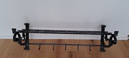 Garderobe Schmiedeeisen mit Hutablage und 7-Haken