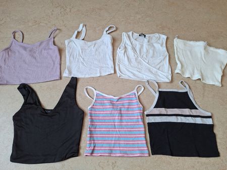 Sommer kurze Tops Mix, Grösse XS/S, 7 Stück