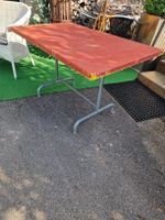 Gartentisch alt Metall rot gebraucht aufklappbar 120x70cm
