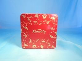 Kambly Blechbüchse, rot métallic und Gold