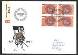 R-FDC 660 Viererblock 500 Jahre Fribourg im Bund ET 3.9.1981