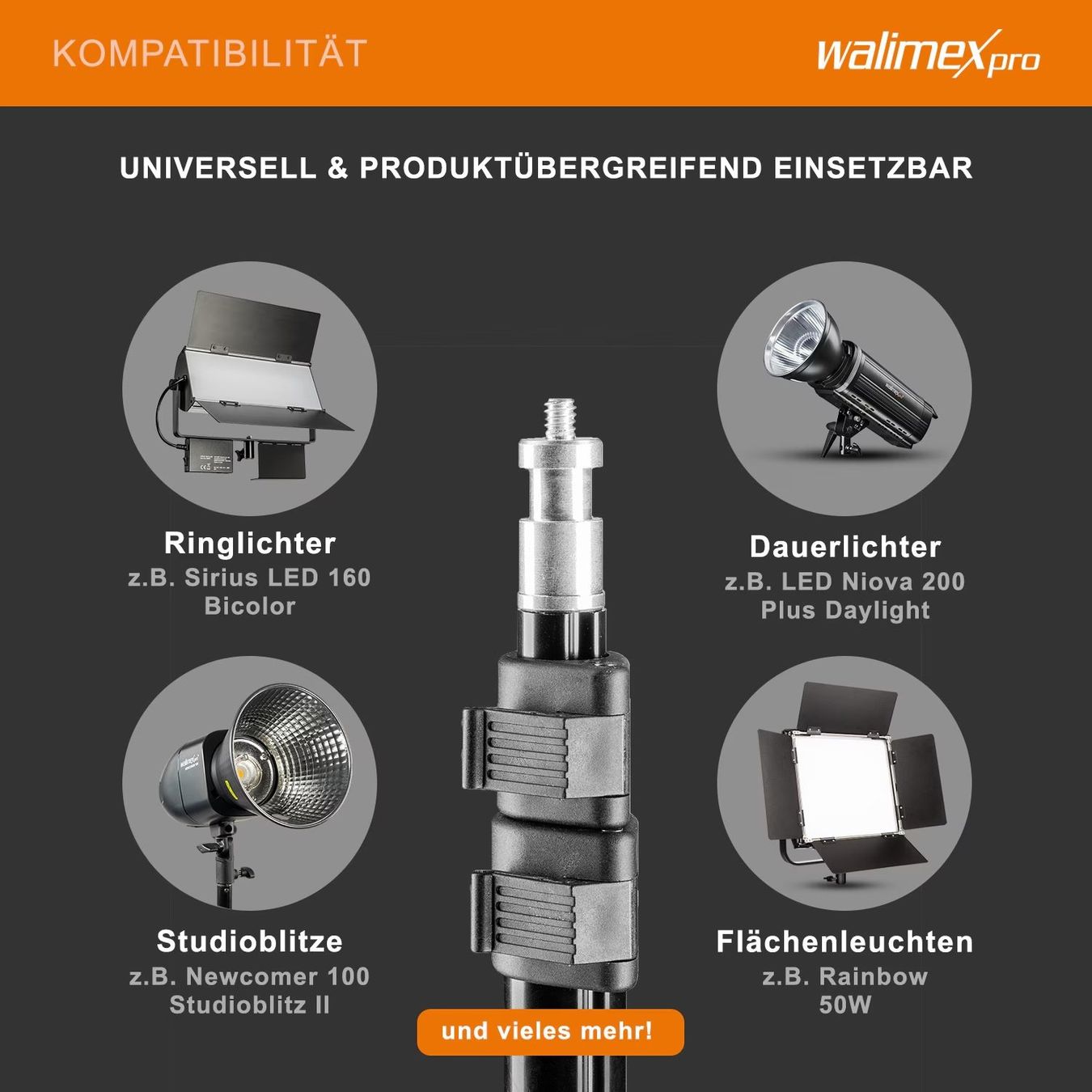Treppiedi & Teste: Walimex Trépied de lampe WT-802, 108cm – Usato da Genève venduto da rosebud635 1