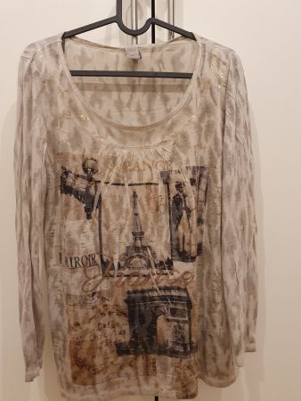 Liberty Longshirt, Gr. S, weiss, gold, Print