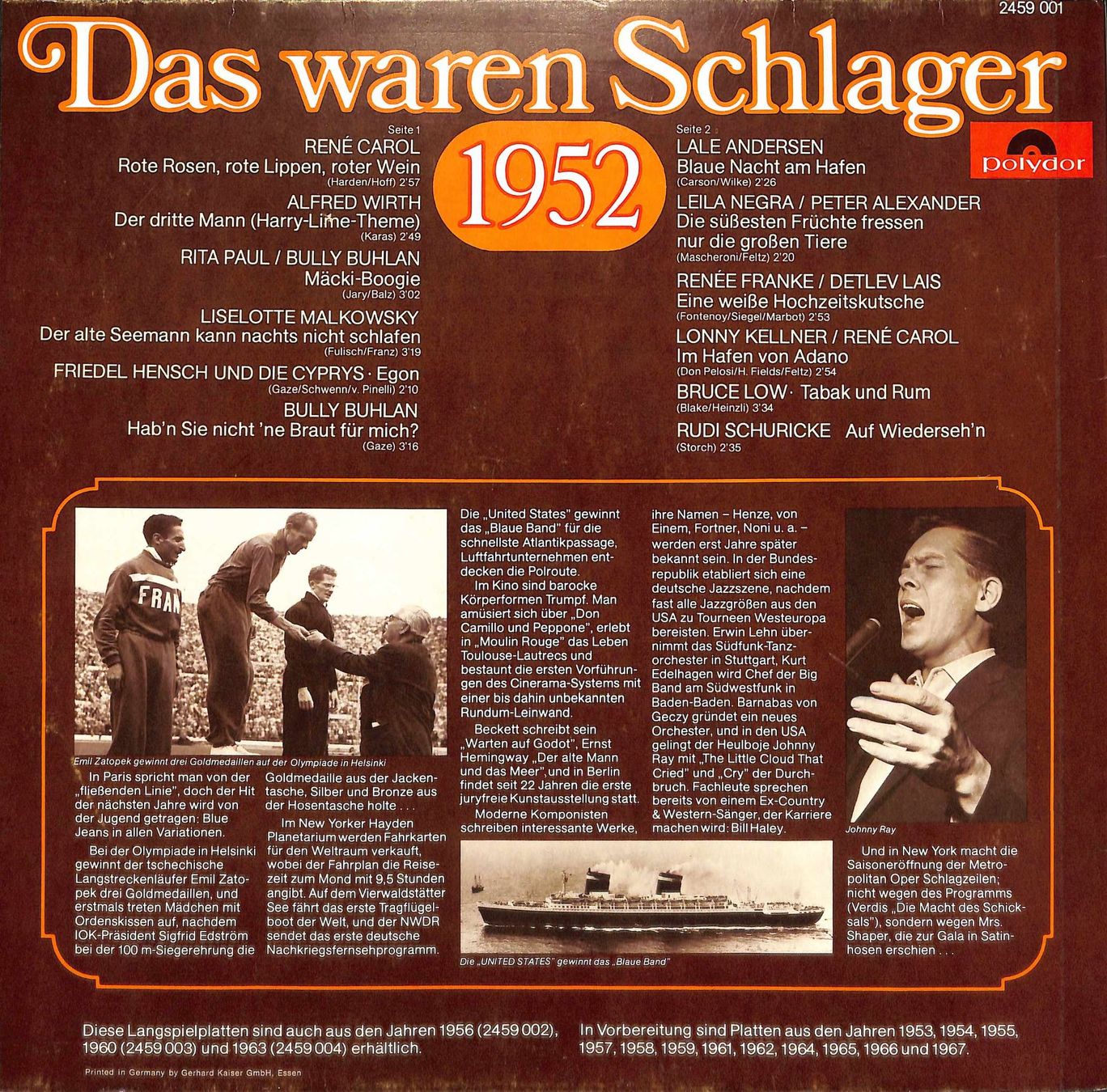 Dischi in vinile: LP: Das waren Schlager - 1952 – Usato da Trimmis venduto da Dres2 1