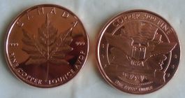 1 Ounce AVDP Kupfer Münze (CA)