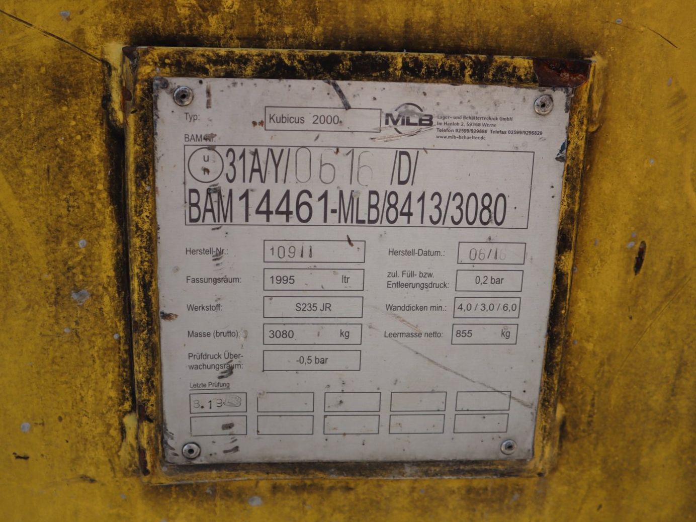 Sonstiges Fahrzeugzubehör: MLB Kubicus 2000Lt Dieseltank – Gebraucht aus Hasle LU von Arag08 9