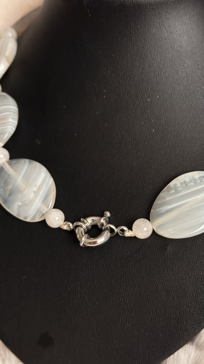 Catenine: Collier en agate et quartz rose. – Usato da Delemont venduto da ann_ftj8 3