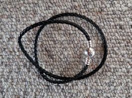 Pandora Moments doppeltes schwarzes Lederarmband NEU