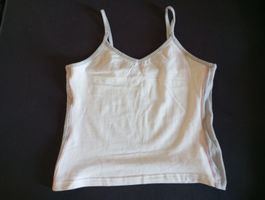Sommertop / Trägertop, Weiss mit Details, Grösse 38