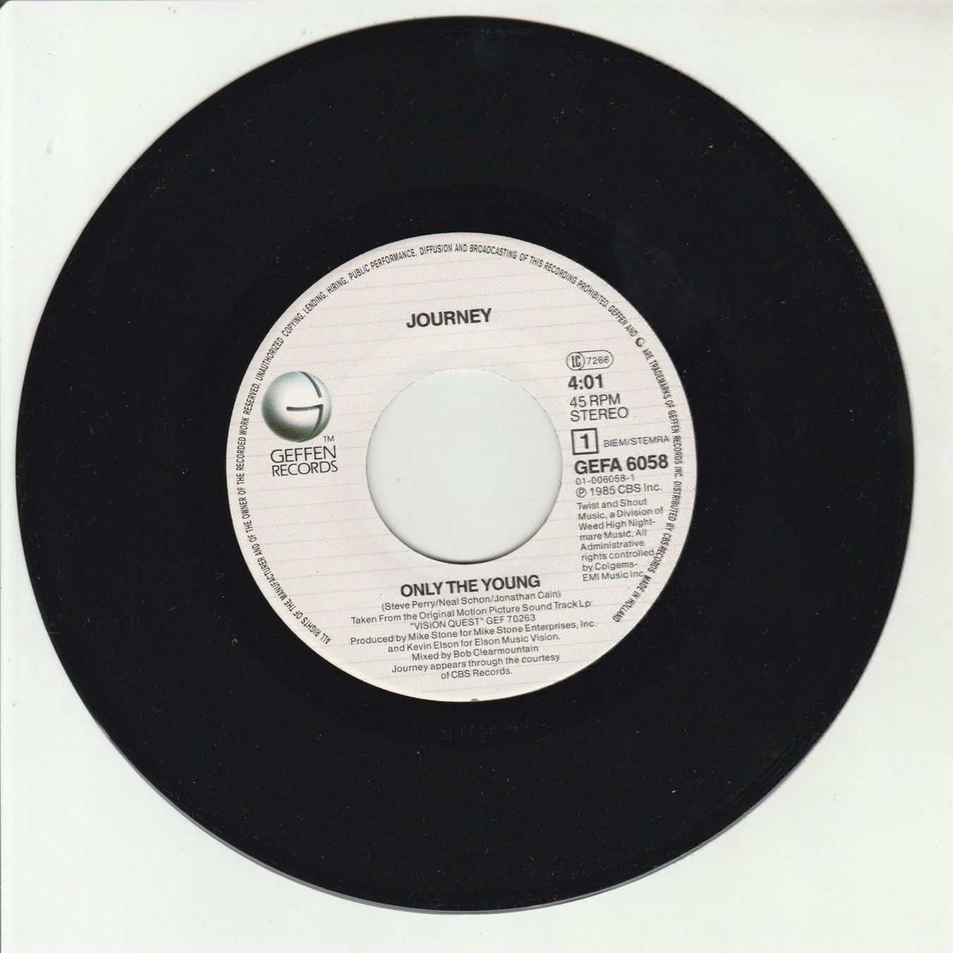Dischi in vinile: Journey - Only the young 7" Vinyl 1985 – Usato da Tübach venduto da JamesStone 2