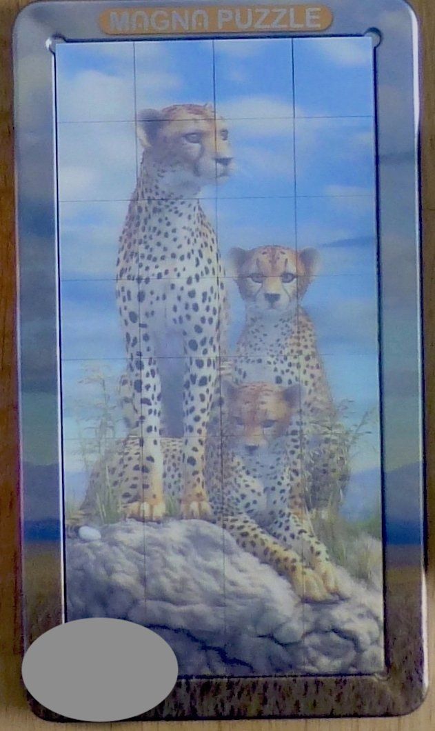 Puzzle: Magna Puzzle Gepard auf Blechdose – Usato da Bremgarten b. Bern venduto da .Anita.