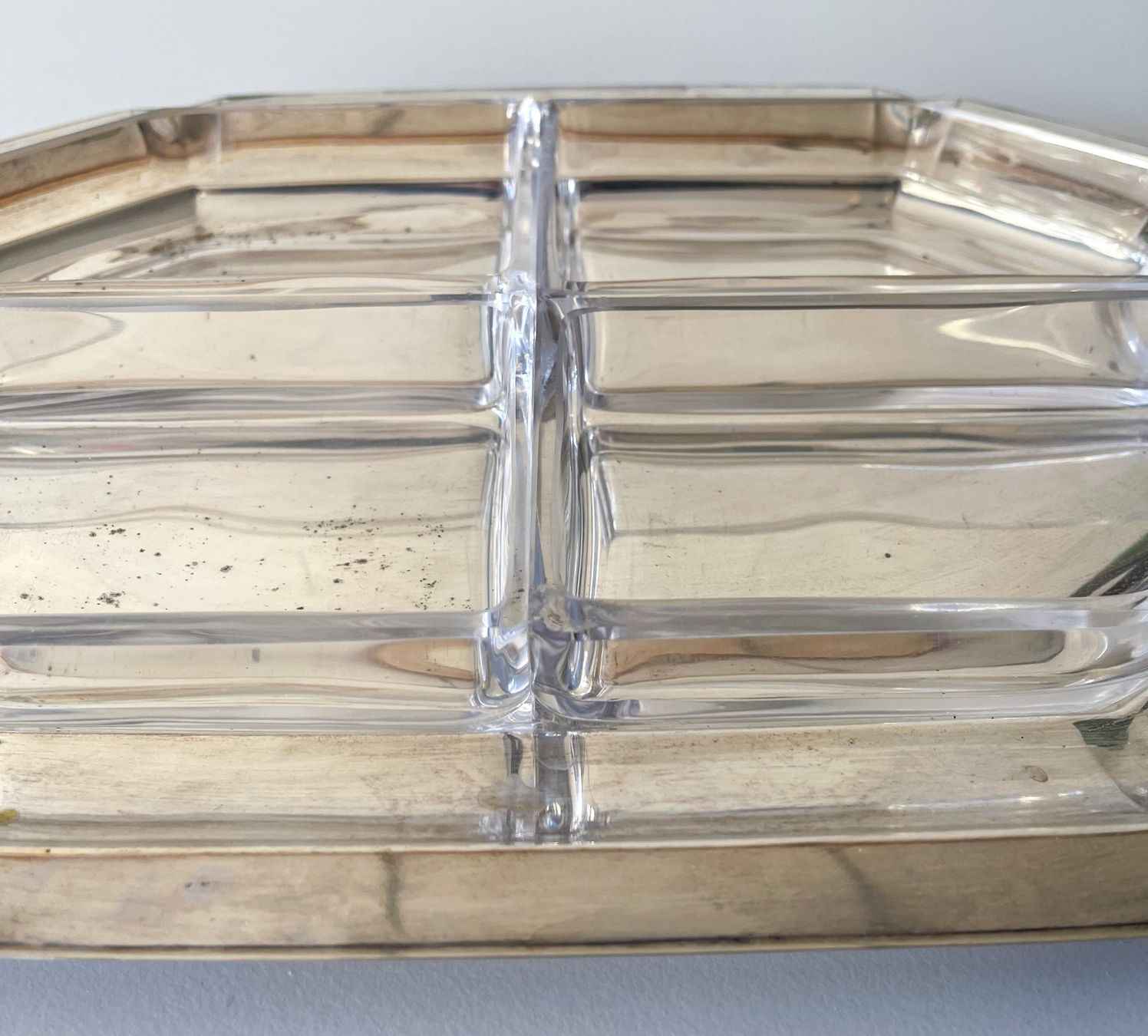 Piatti di portata: Silberne Servierplatte mit Glaseinsatz - Vintage – Usato da Bülach venduto da sabrista 3