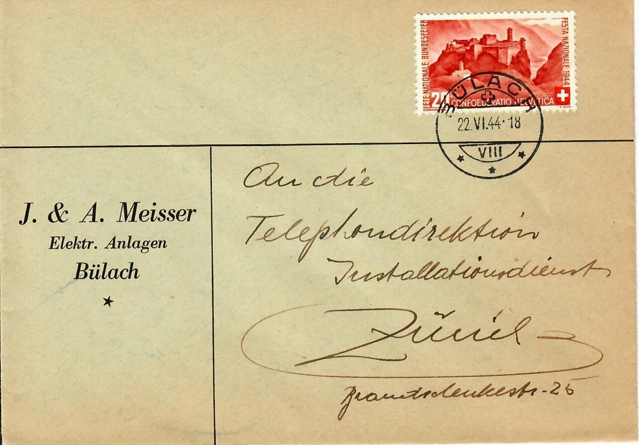 Alle Briefmarken: Brief, Bülach 1944 – Gebraucht aus Hochdorf von Ziegel-16