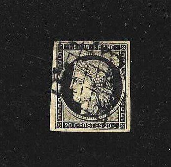 Tutti i francobolli: FRANCE FRANKREICH CERES 20 C. 1850 – Usato da Schlossrued venduto da Aronliam