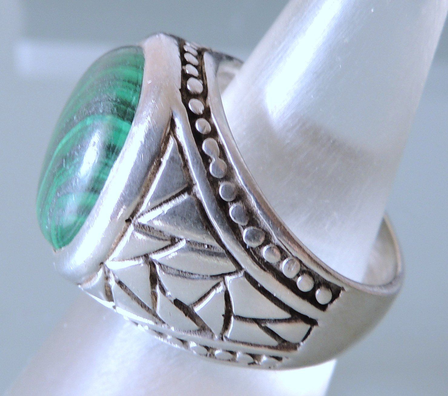 Ringe: Malachit Silber 925 Fingerring Gr. 55  native american – Gebraucht aus Waldenburg von schaller707 2