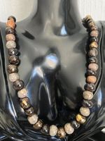 Collier original perles céramique tons automne artisanal