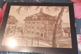 Schwyz, hôtel de ville, Gravure artistique encadrée