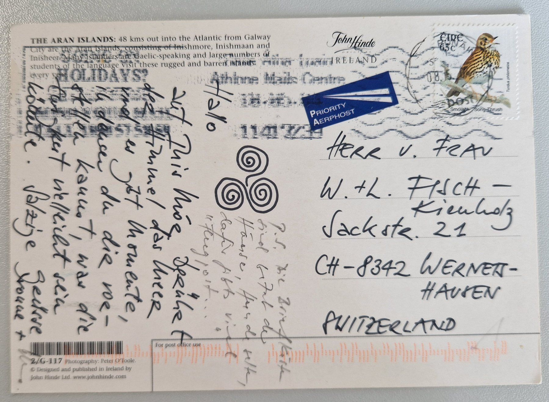 Ansichtskarten: Aran Islands Irland 2007 – Gebraucht aus Melchnau von Arthurius 1