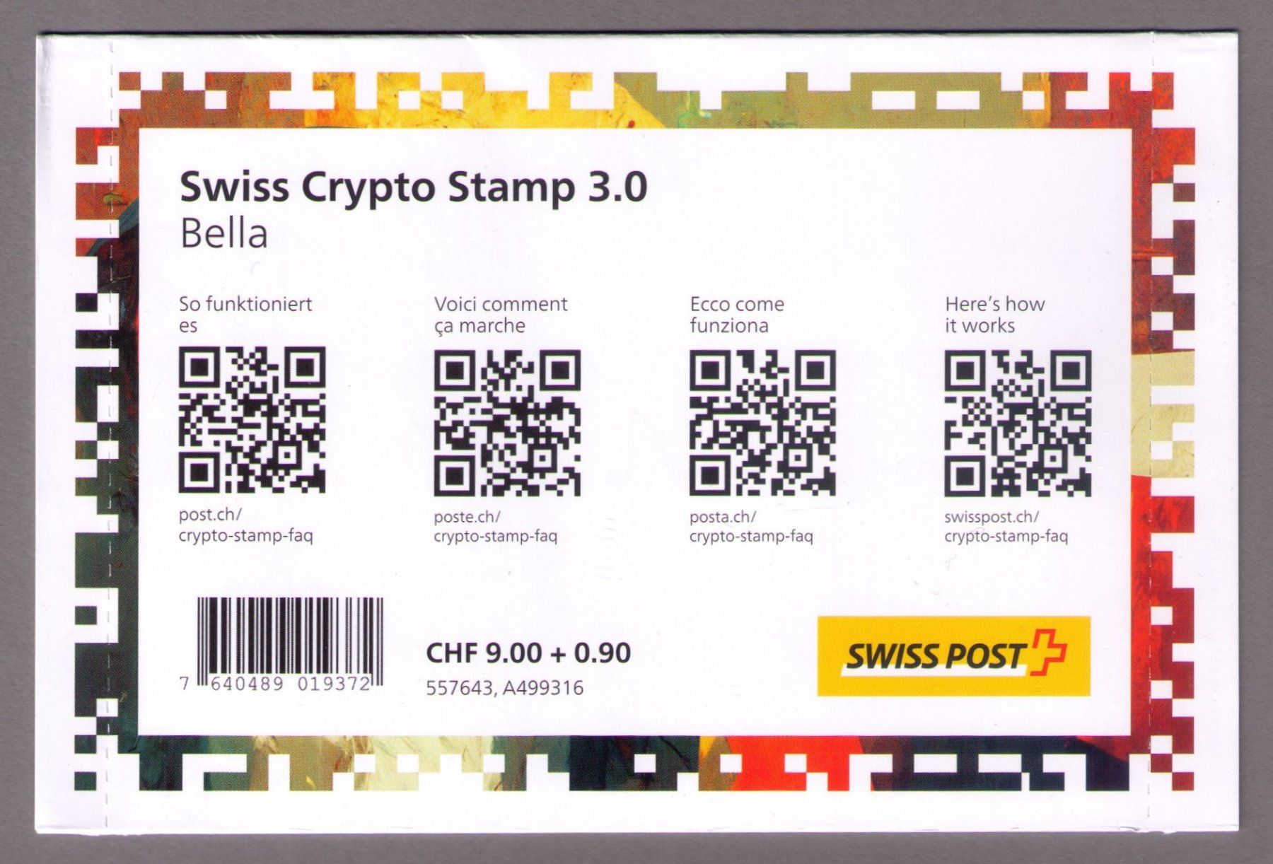 2023_Swiss CRYPTO Stamp 3.0_ID 1 BELLA__inklusive NFT ! ** (Neu (gemäss  Beschreibung)) in Marthalen für CHF 13 – mit Lieferung auf Ricardo kaufen