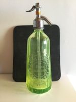 Siphon eau gazeuse verre vert ancien marque J.VUILLEMIN&CIE