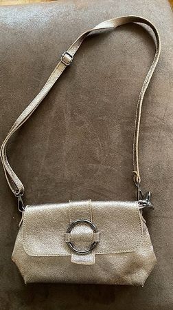 Sac bandoulière cuir bronze doré