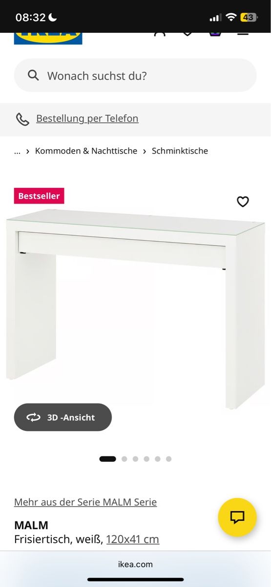 Tavoli da trucco: Ikea Malm Schminktisch – Usato da Stein AG venduto da t050525