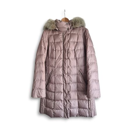 Manteau doudoune avec fourrure véritable amovible, taille 38