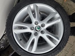 4 Skoda Fabia Felgen LK 5x100 fast neuen Allwetterpneu!