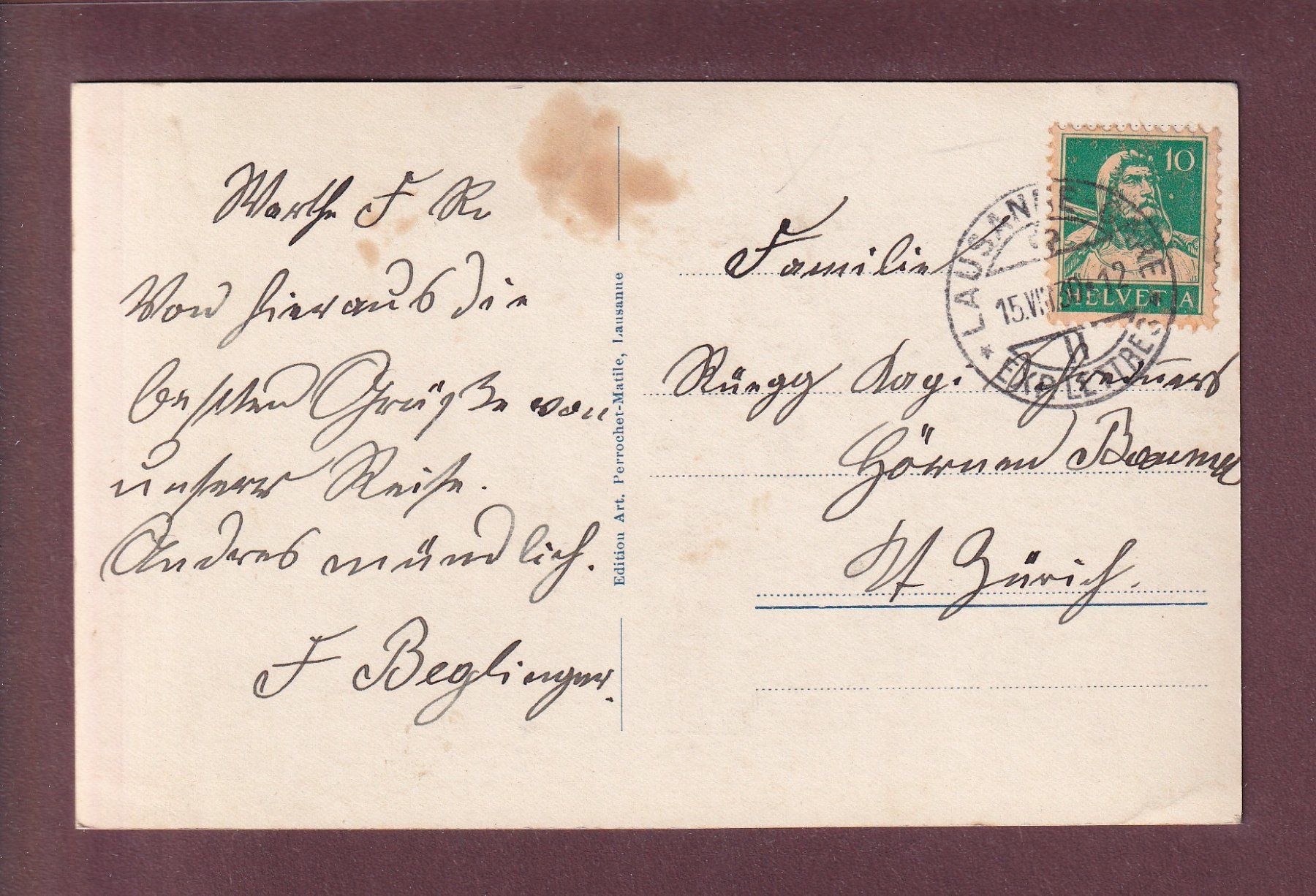Ansichtskarten: LAUSANNE et les Alpes - 1930 – Gebraucht aus Pully von nicecards 1