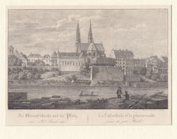 BASEL MÜNSTERKIRCHE & PFALZ LITHOGRAPHIE