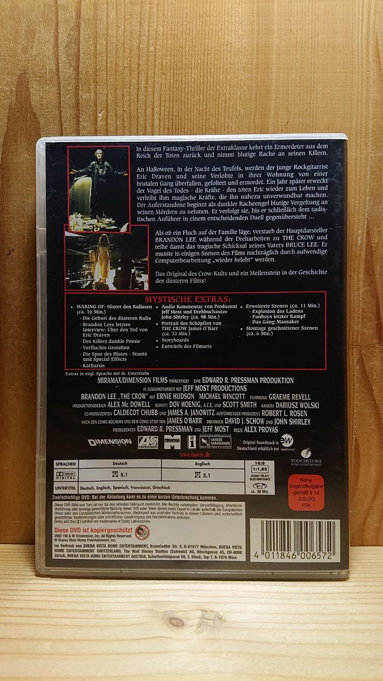 Tutti i DVDs: THE CROW Die Krähe DVD Special Edition – Usato da Wilderswil venduto da Exebub 1