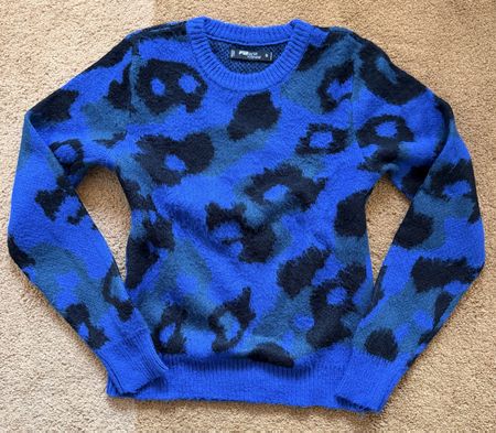 Pullover FB Sister blau schwarz Gr. S, gemustert, Top 👍 