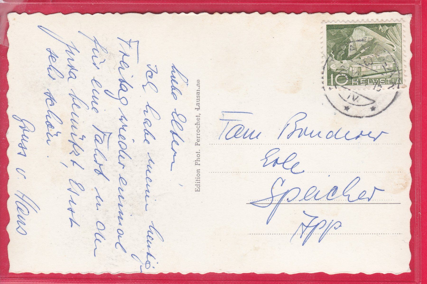 Cartoline postali: TRAMELAN, 23.6.1954 – Usato da Oberrieden venduto da Gebirgsstelze 1