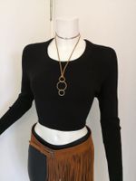 🤩ZARA LEDER HALSKETTE MIT 3 GOLDRINGE ANHÄNGER NEU