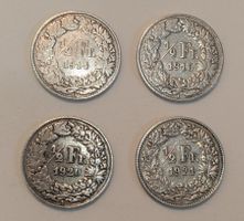 50 Rappen 1914, 1916, 1920, 1921 (Silber)