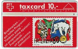 Taxcard P-21 (S021.a) 210C Zirkus Knie 100'000