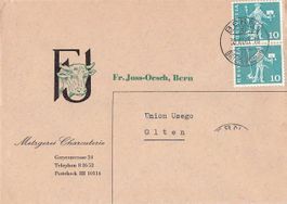 alter Firmenbrief JOSS-OESCH Metzgerei BERN