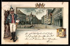 Litho Regensburg, Strassenpartie am Haid