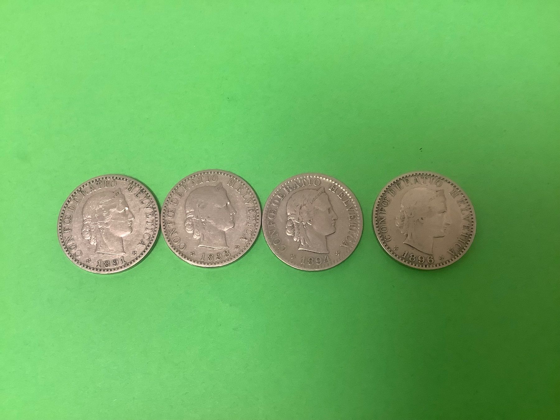 Tutti le monete: 20 Rappen / 1891, 1893, 1894, 1896 – Usato da Dübendorf venduto da Troll_88