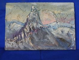 Gemälde MATTERHORN 30 x 20,5 cm. Bild. Unikat