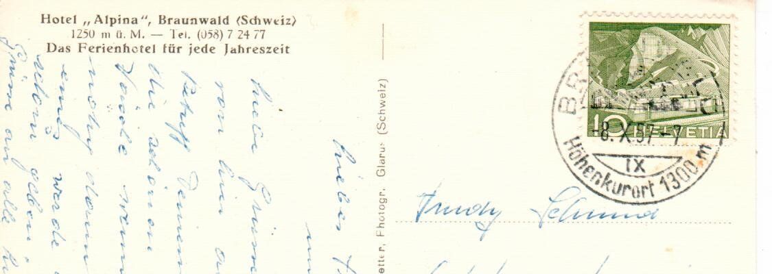 Ansichtskarten: Braunwald – Gebraucht aus Wolhusen von Curver9 1