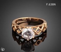 Goldring mit Zirkonia, Grösse 54- 54,5, neu
